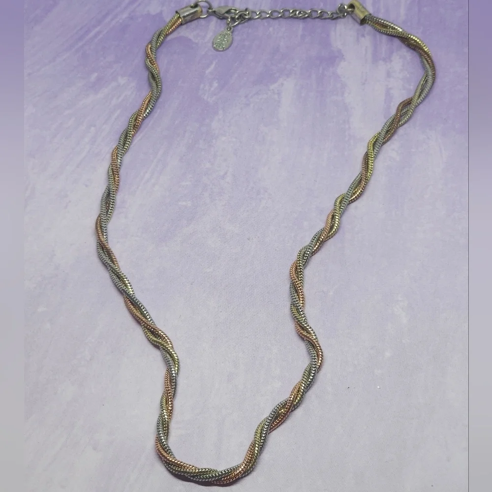Bijoux Terner Tri-Colored Twisted Chain Necklace